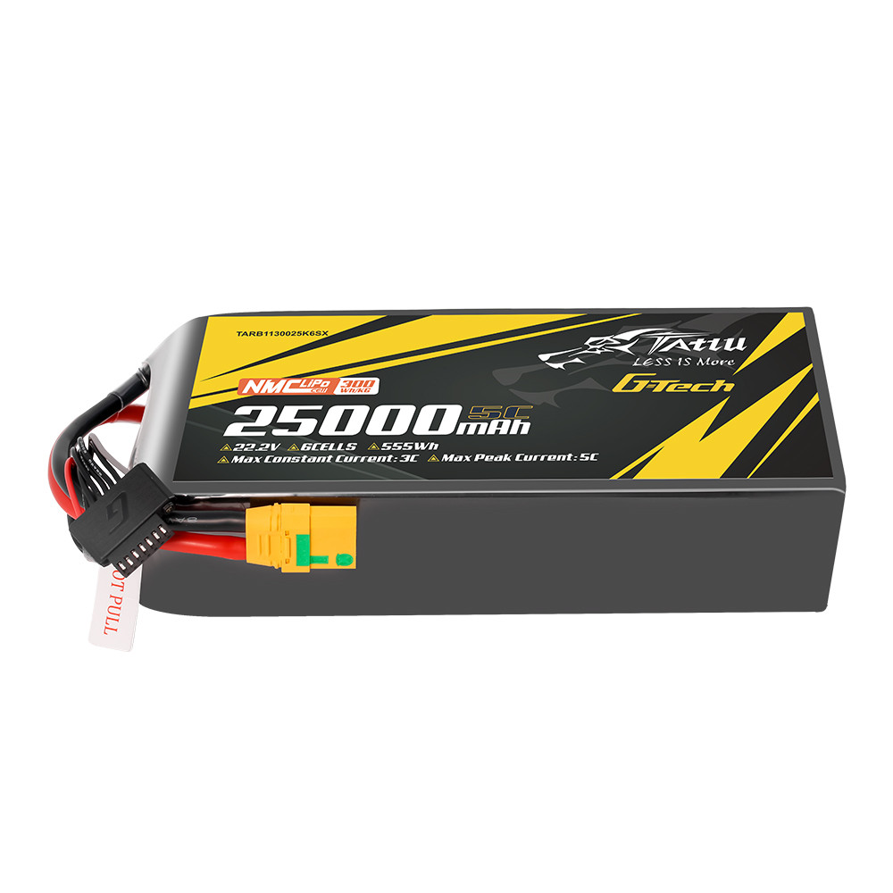 Tattu Semi-solid State 300Wh/kg 25000mAh 10C 22.2V 6S1P G-Tech Lipo Battery Pack with XT90S-F