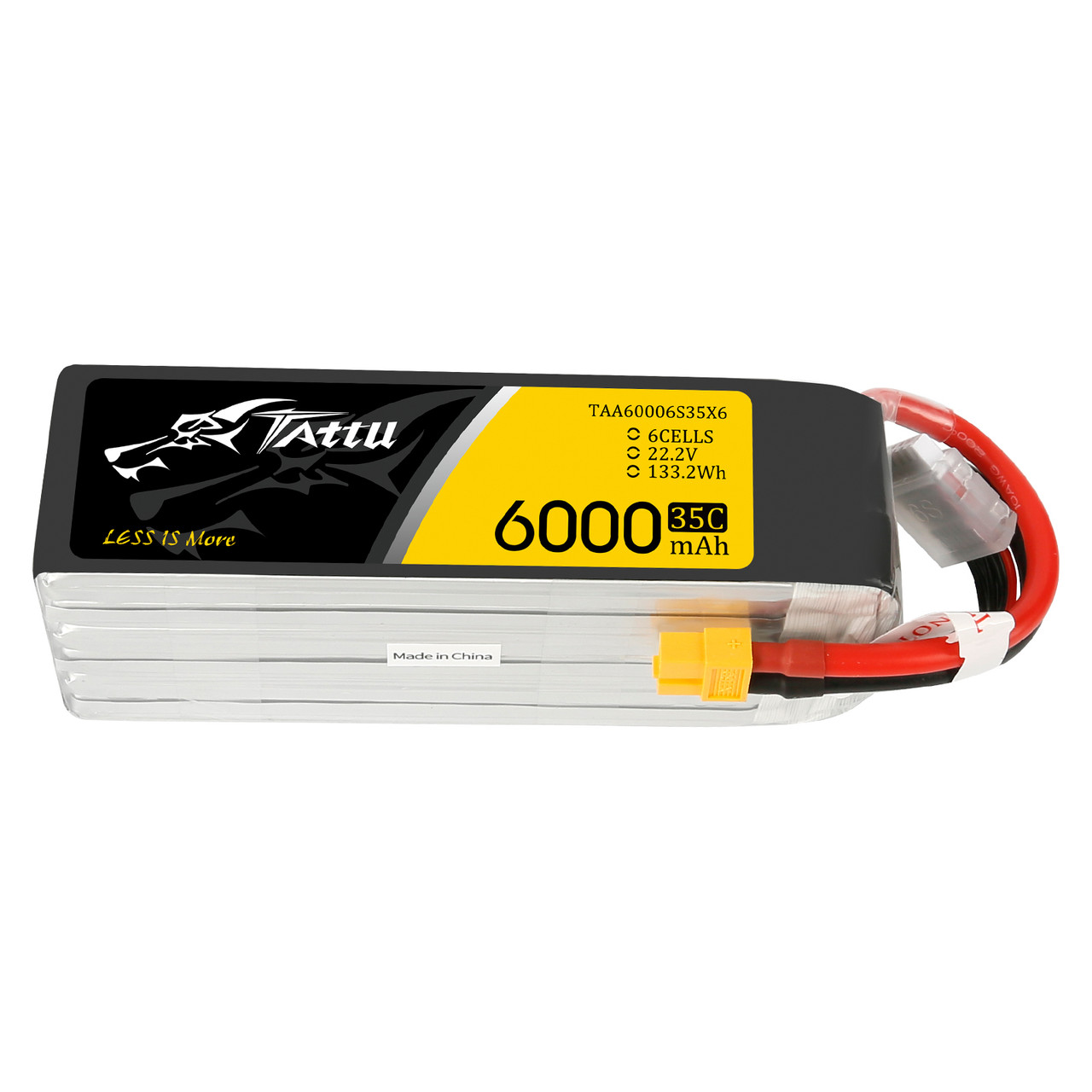 Tattu 6S 6000mAh 35C 22.2V Lipo Battery Pack with XT60 Plug